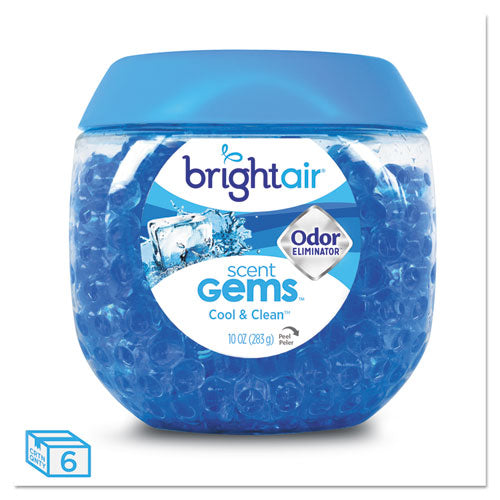 Scent Gems Odor Eliminator, Cool And Clean, Blue, 10 Oz Jar, 6/carton.