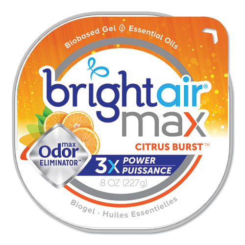 Max Odor Eliminator Air Freshener, Citrus Burst, 8 Oz Jar, 6/carton.