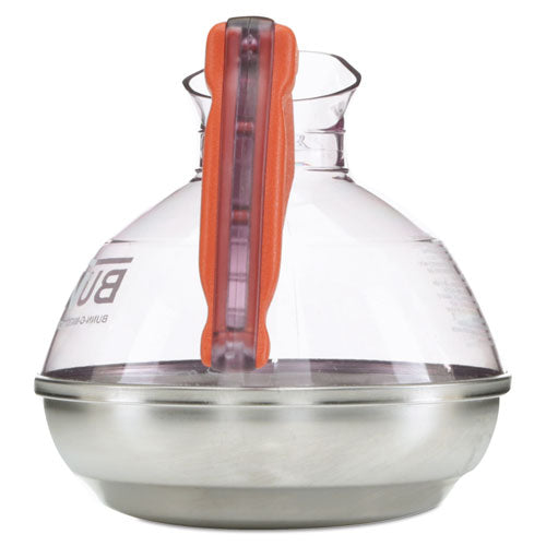 64 Oz. Easy Pour Decanter, Orange Handle.