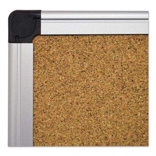 Value Cork Bulletin Board With Aluminum Frame, 24 X 36, Tan Surface, Silver Aluminum Frame.