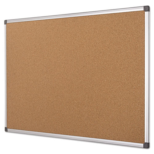 Value Cork Bulletin Board With Aluminum Frame, 24 X 36, Tan Surface, Silver Aluminum Frame.