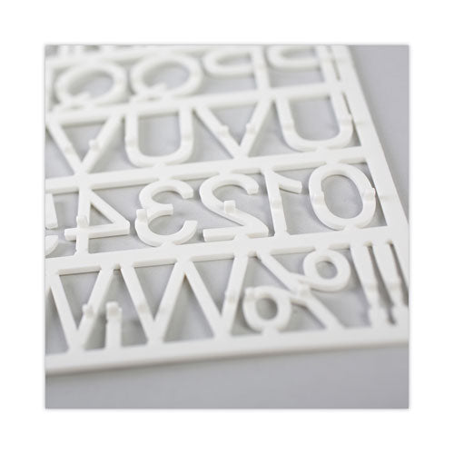 White Plastic Set Of Letters, Numbers And Symbols, Uppercase, 1"h.