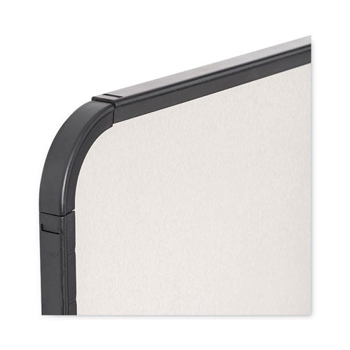 Magnetic Dry Erase Board, 11 X 14, White Surface, Black Plastic Frame.