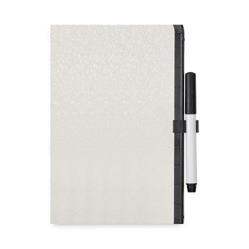 Magnetic Dry Erase Board, 11 X 14, White Surface, Black Plastic Frame.