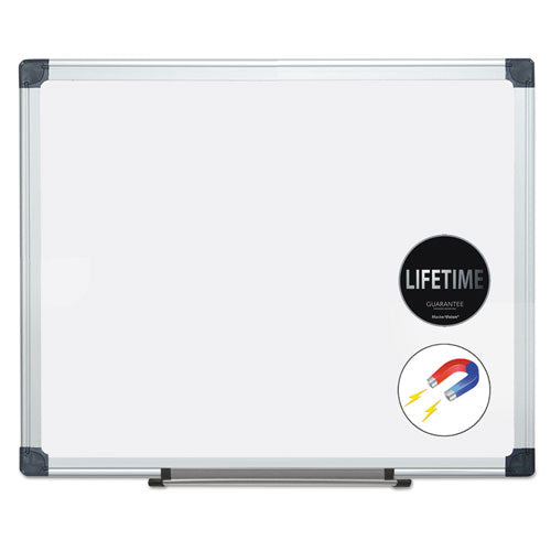 Porcelain Value Dry Erase Board, 24 X 36, White Surface, Silver Aluminum Frame.