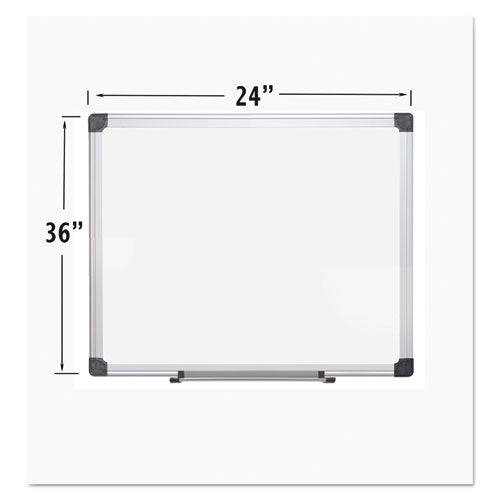 Porcelain Value Dry Erase Board, 24 X 36, White Surface, Silver Aluminum Frame.