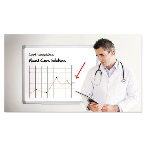 Earth Silver Easy-clean Dry Erase Board, 36 X 24, White Surface, Silver Aluminum Frame.