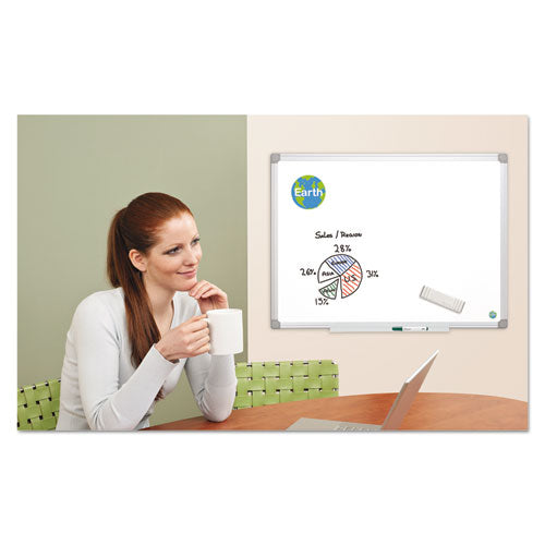 Earth Silver Easy-clean Dry Erase Board, 36 X 24, White Surface, Silver Aluminum Frame.