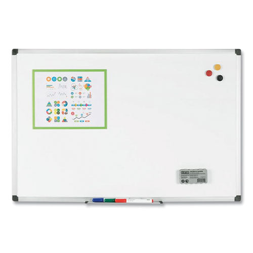 Porcelain Value Dry Erase Board, 36 X 48, White Surface, Silver Aluminum Frame.