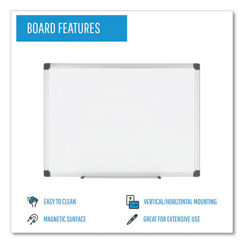 Porcelain Value Dry Erase Board, 36 X 48, White Surface, Silver Aluminum Frame.