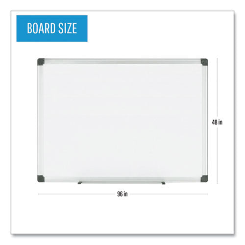 Porcelain Value Dry Erase Board, 48 X 96, White Surface, Silver Aluminum Frame.