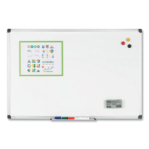 Porcelain Value Dry Erase Board, 48 X 96, White Surface, Silver Aluminum Frame.