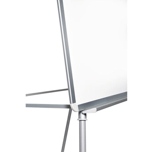 Silver Easy Clean Dry Erase Quad-pod Presentation Easel, 45" To 79" High, Silver.