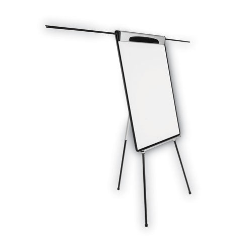 Magnetic Gold Ultra Dry Erase Tripod Easel With Extension Arms, 32" To 72", Black/silver.