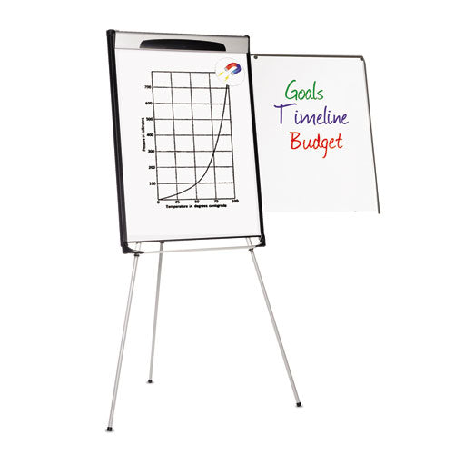 Tripod Extension Bar Magnetic Dry-erase Easel, 39" To 72" High, Black/silver.