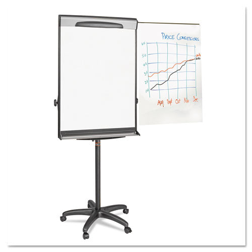 Tripod Extension Bar Magnetic Dry-erase Easel, 69" To 78" High, Black/silver.