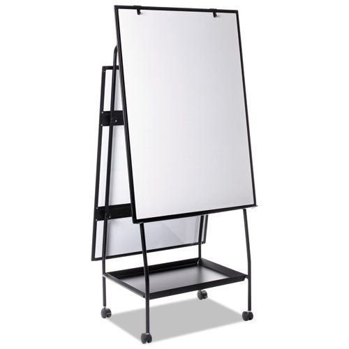 Creation Station Dry Erase Board, 29.5 X 74.88, White Surface, Black Metal Frame.