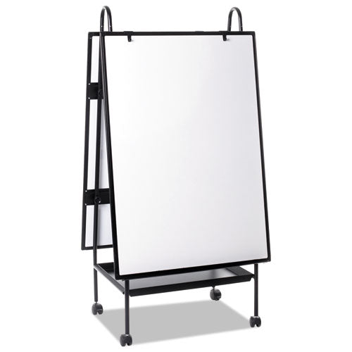 Creation Station Dry Erase Board, 29.5 X 74.88, White Surface, Black Metal Frame.