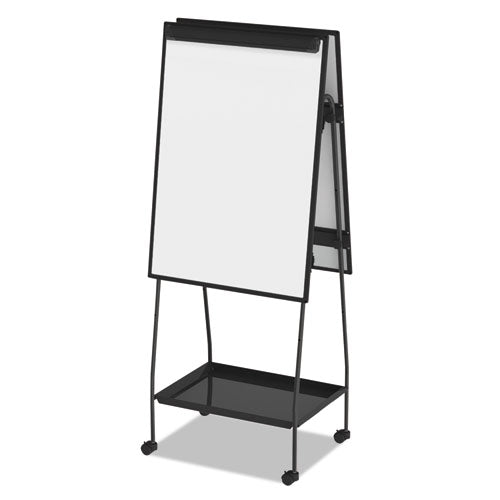 Creation Station Dry Erase Board, 29.5 X 74.88, White Surface, Black Metal Frame.