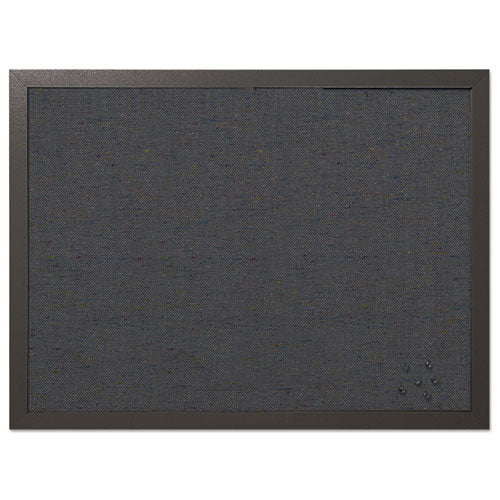 Designer Fabric Bulletin Board, 24 X 18, Black Surface, Black Mdf Wood Frame.