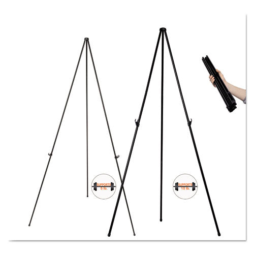 Instant Easel, 61.5" High, Black, Steel, Lightweight.