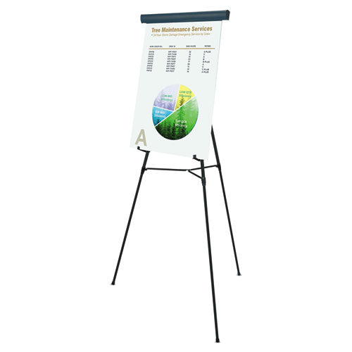 Telescoping Tripod Display Easel, Adjusts 38" To 69" High, Metal, Black.