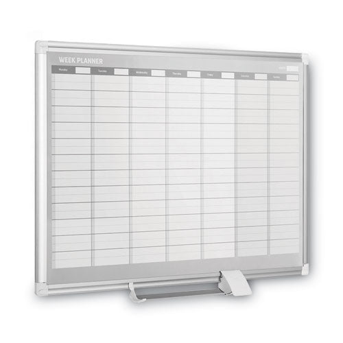 Magnetic Dry Erase Calendar Board, Weekly Calendar,36 X 24, White Surface, Silver Aluminum Frame