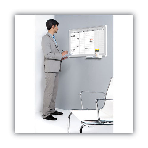 Magnetic Dry Erase Calendar Board, Weekly Calendar,36 X 24, White Surface, Silver Aluminum Frame