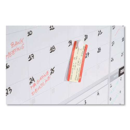 Magnetic Dry Erase Calendar Board, Four Month, 48 X 36, White Surface, Silver Aluminum Frame.