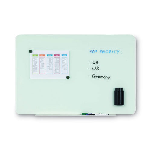 Magnetic Glass Dry Erase Board, 36 X 24, Opaque White Surface.