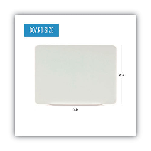 Magnetic Glass Dry Erase Board, 36 X 24, Opaque White Surface.