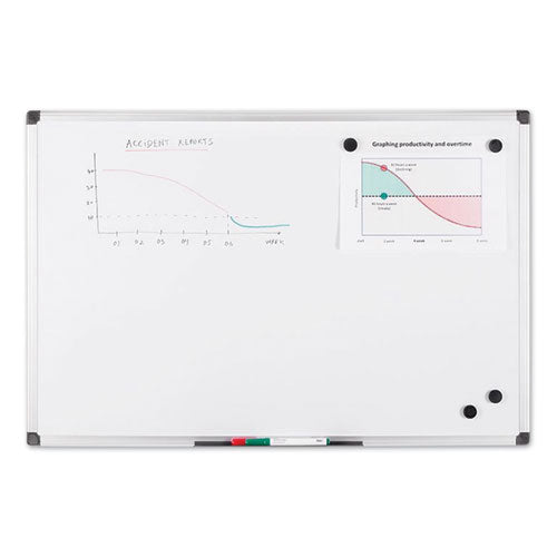 Value Lacquered Steel Magnetic Dry Erase Board, 18 X 24,White Surface, Silver Aluminum Frame