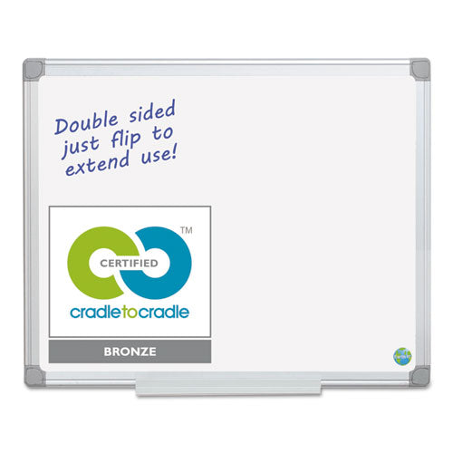 Earth Silver Easy-clean Dry Erase Board, Reversible, 36 X 24, White Surface, Silver Aluminum Frame.