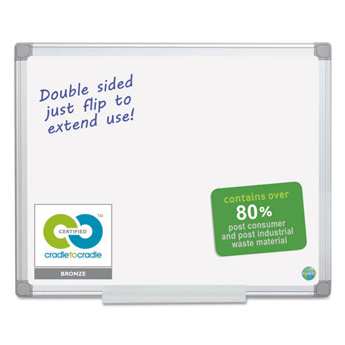 Earth Silver Easy-clean Dry Erase Board, Reversible, 36 X 24, White Surface, Silver Aluminum Frame.