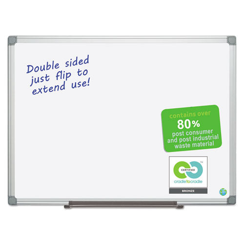 Earth Silver Easy-clean Dry Erase Board, Reversible, 48 X 36, White Surface, Silver Aluminum Frame.