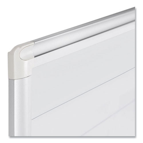 Ruled Magnetic Steel Dry Erase Planning Board, 48 X 36, White Surface, Silver Aluminum Frame.