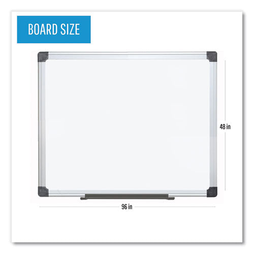 Value Lacquered Steel Magnetic Dry Erase Board, 96 X 48, White Surface, Silver Aluminum Frame.