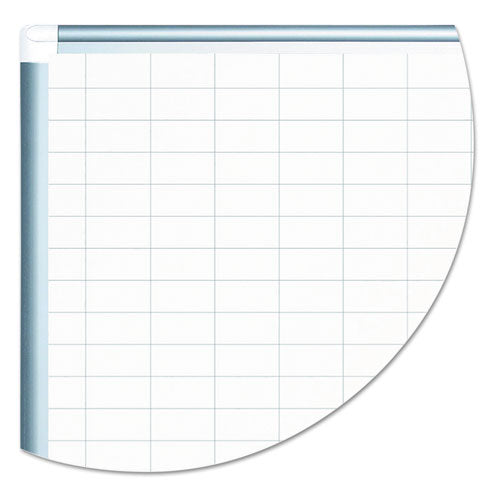 Gridded Magnetic Steel Dry Erase Planning Board With Accessories, 1 X 2 Grid, 72 X 48, White Surface, Silver Aluminum Frame.