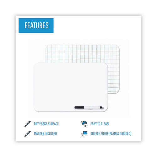 Dry Erase Lap Board, 11.88 X 8.25, White Surface.