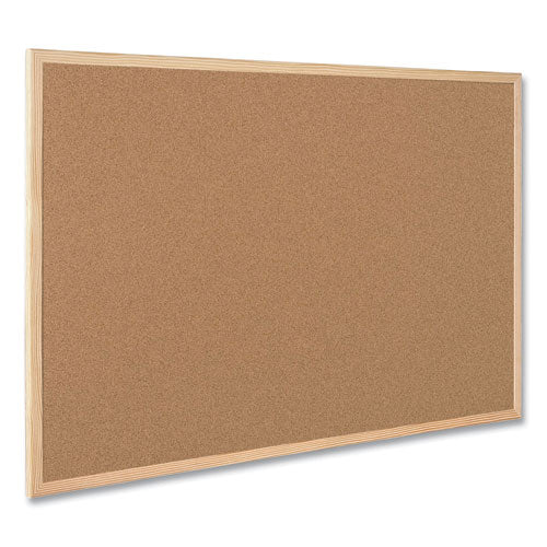 Value Cork Bulletin Board With Oak Frame, 24 X 36, Brown Surface, Oak Frame.