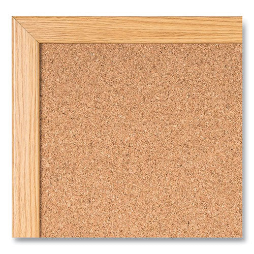 Value Cork Bulletin Board With Oak Frame, 24 X 36, Brown Surface, Oak Frame.