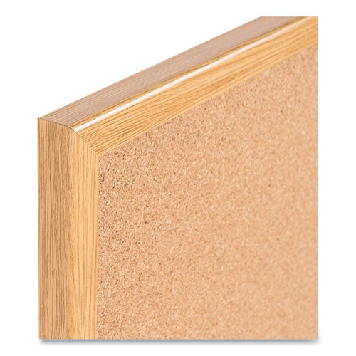 Value Cork Bulletin Board With Oak Frame, 24 X 36, Brown Surface, Oak Frame.