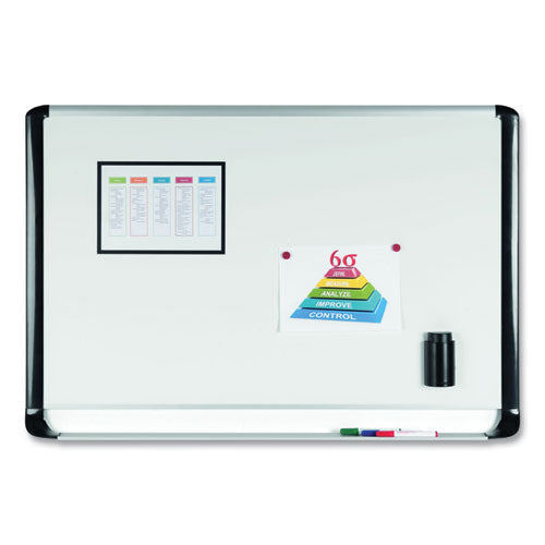 Gold Ultra Magnetic Dry Erase Boards, 48 X 36, White Surface, Black Aluminum Frame.