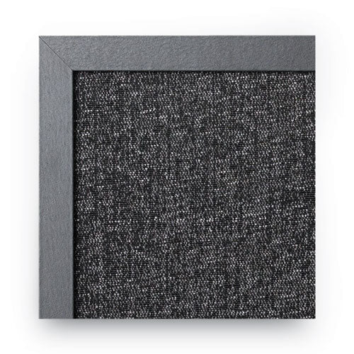 Designer Combo Fabric Bulletin/dry Erase Board, 24 X 18, Charcoal/gray Surface, Black Mdf Wood Frame.