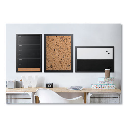 Black/white Message Board Set: (1) Bulletin, (1) Bulletin/chalk Planner, (1) Bulletin/dry Erase, Assorted Sizes, Black Frames.