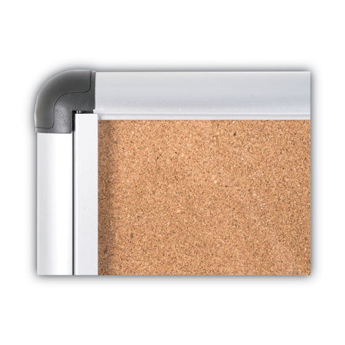 Slim-line Enclosed Cork Bulletin Board, One Door, 47 X 38, Tan Surface, Aluminum Frame.