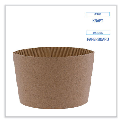 Cup Sleeves, Fits 10 Oz To 20 Oz Hot Cups, Kraft, 1,200/carton.