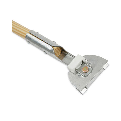 Clip-on Dust Mop Handle, Lacquered Wood, Swivel Head, 1" Dia X 60", Natural.