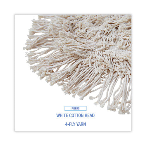 Wedge Dust Mop Head, Cotton, 17.5 X 13.5, White.