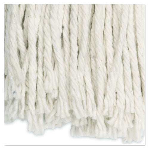 Cut-end Wet Mop Head, Cotton, #16, White, 12/carton.